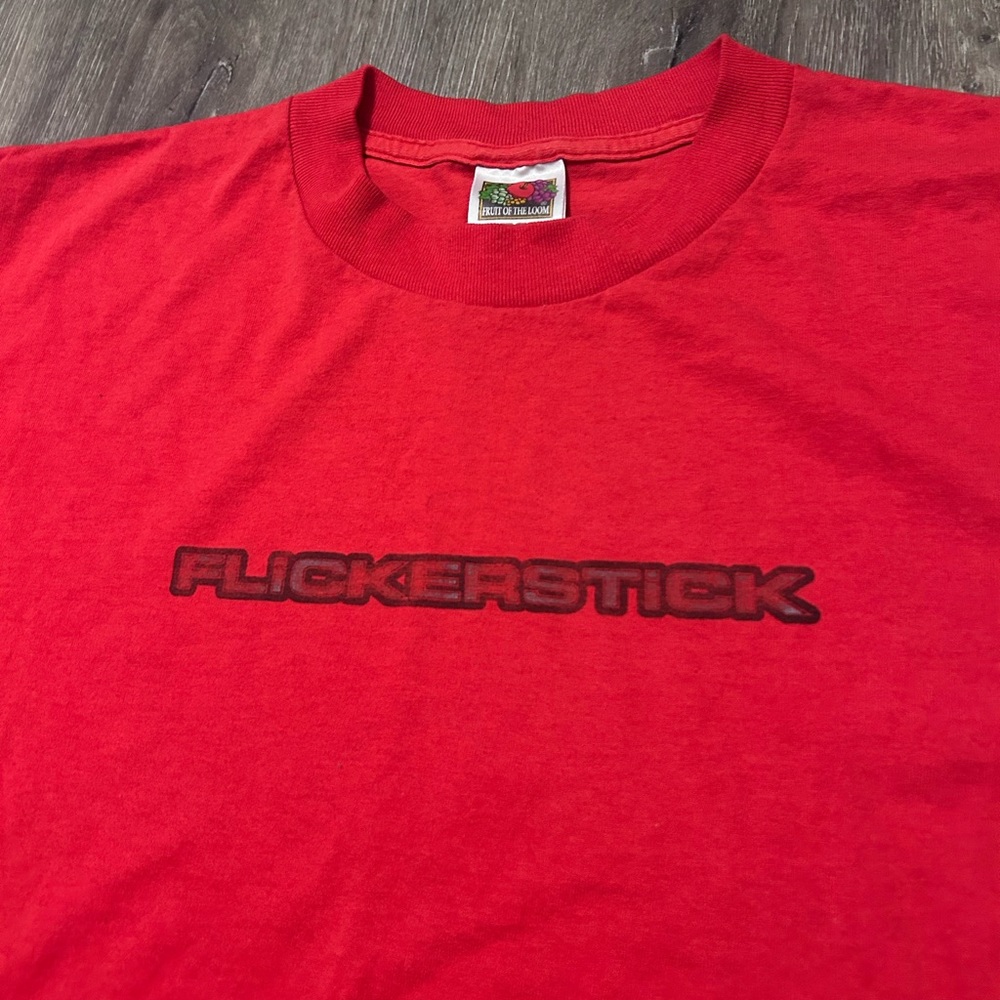 Y2K Flickerstick Rock Band Tee Red Men’s Sz Large Vintage Fruit Of The Loom Rare